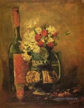  impressionnistes - Vase à Oeillets et Bouteille Vincent van Gogh Fleurs impressionnistes